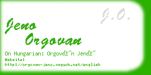 jeno orgovan business card